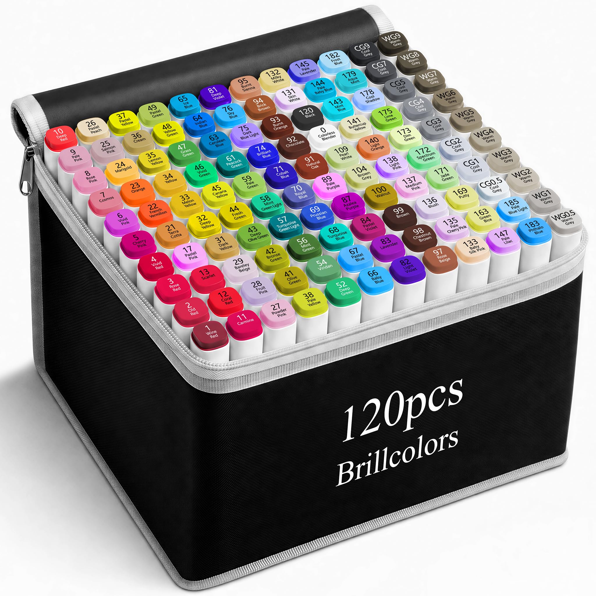 Amazon.com: Brillcolors 120 Colors Alcohol Markers Set with Base