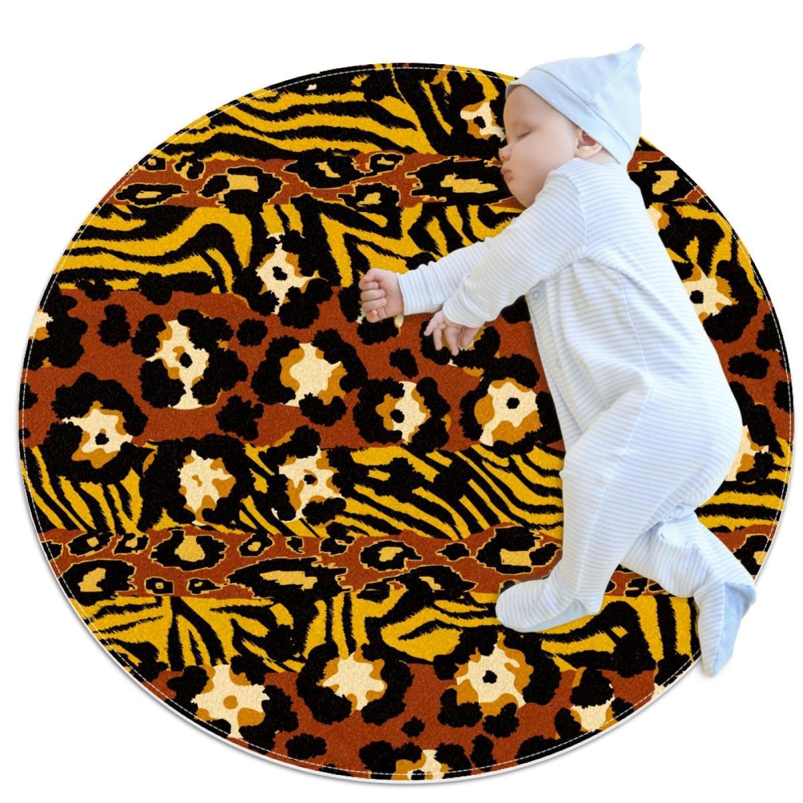 Tapis de salle de bain motif léopard doux et chaleureux pour chambre de bébé