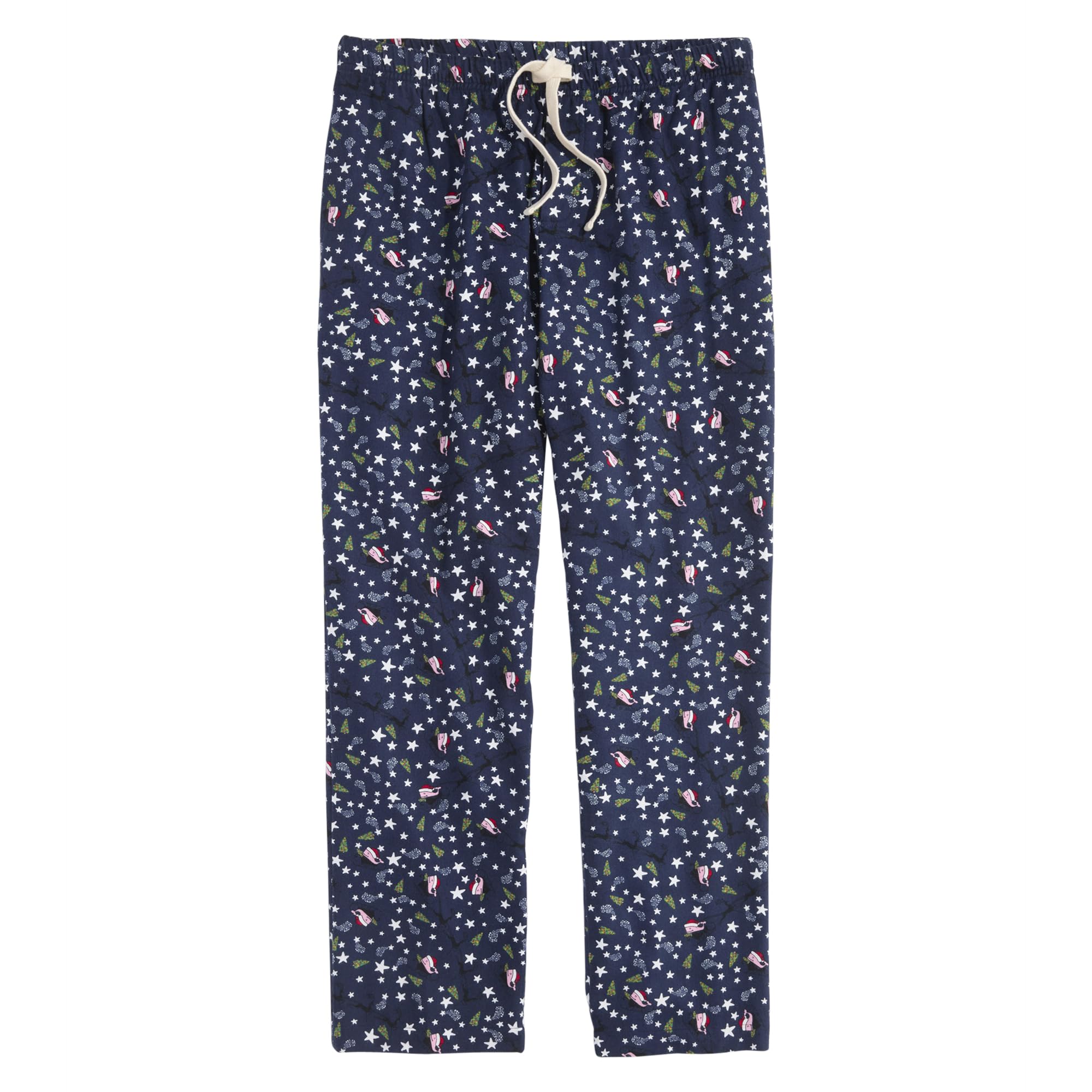Pantalon droit en popeline de coton rose à rayures | FR