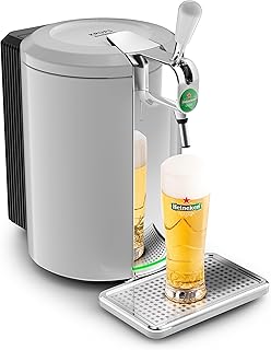 Krups Beertender Bierzapfanlage, 5 l Fässer, Marke Heineken, Kontrollleuchte, perfekte Temperatur und Schaum, frisches Bier, einfache Installation, kompakt VB452E10