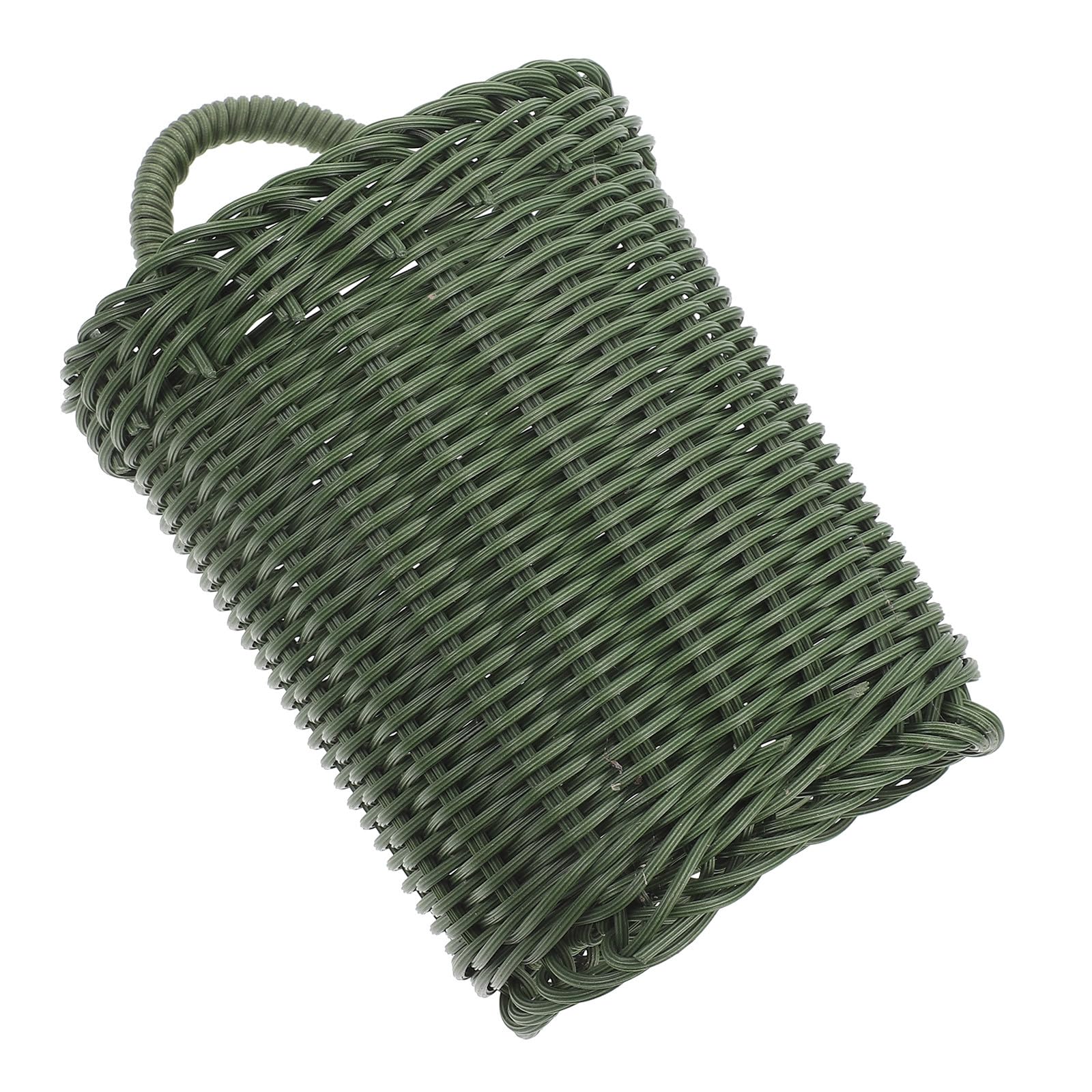 Cesta de almacenamiento tejida de plástico verde GANAZONO para colgar en pared
