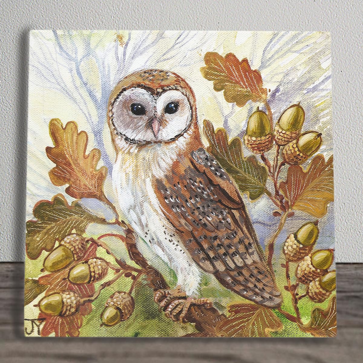 Barn Owl Ceramic Picture Tile Artwork By Judith Yates Hanging Wall Art Home Decor