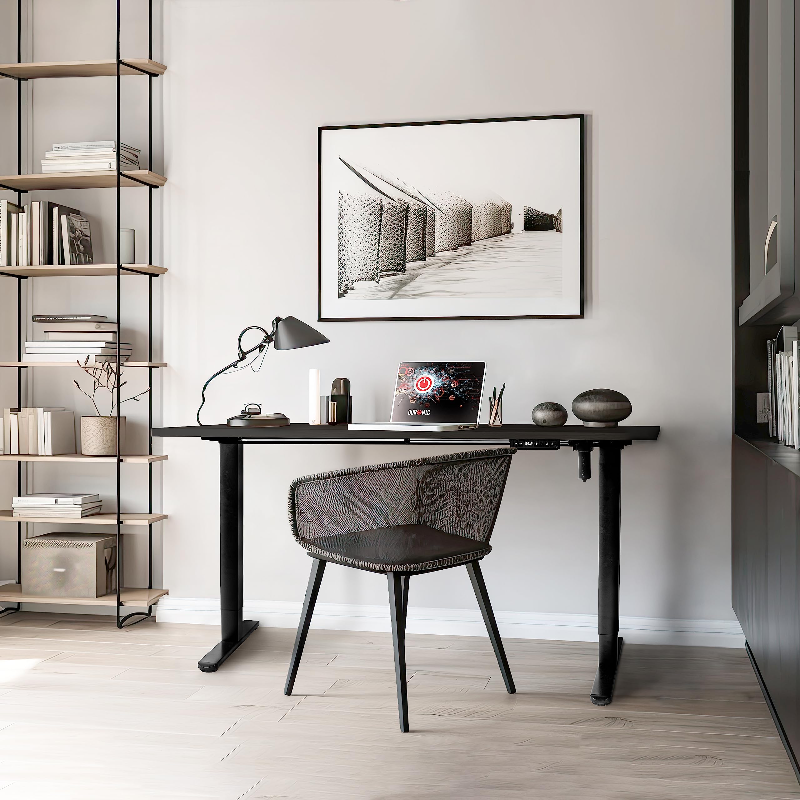 Duronic TT140 BK Tablero de Escritorio sin Patas, 140 x 60 cm, Color Negro | Tablero de Mesa para Escritorio, Grosor 1,9 cm, para Casa, Home Office u Oficina, para Puesto de Trabajo Regulable