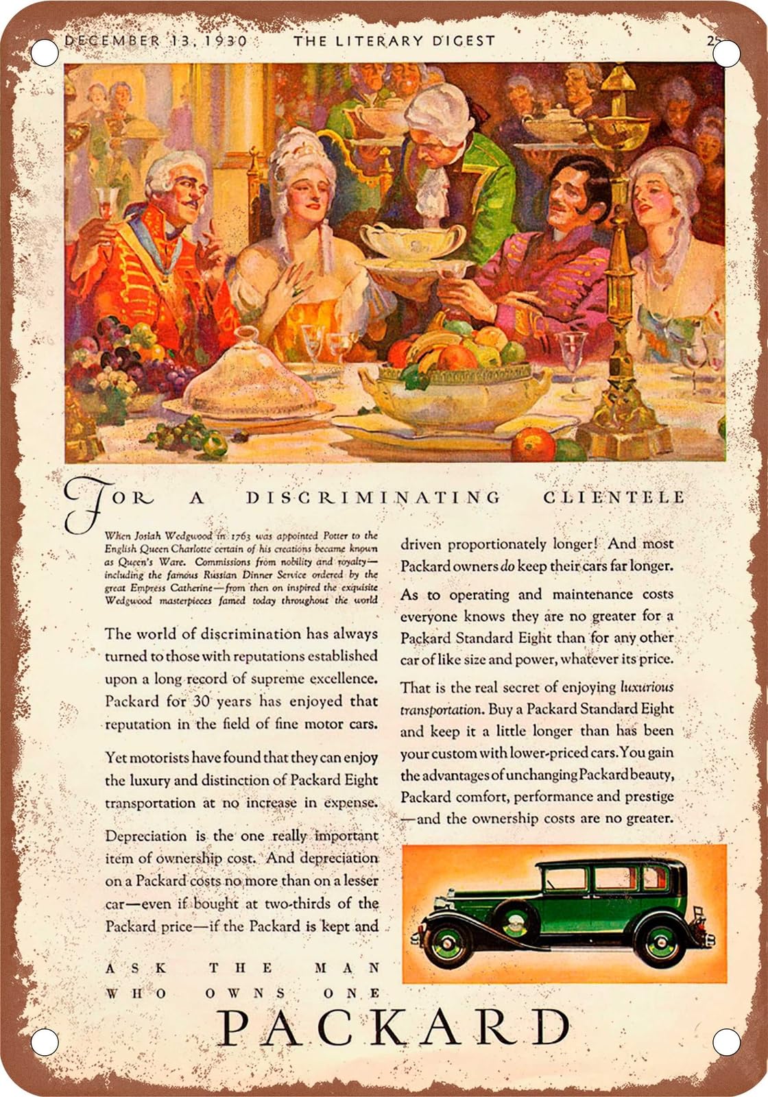 Miaomansenstore Metal Sign - 1930 Packard Vintage Ad 12 - Old Retro Rusty Look Home Decor