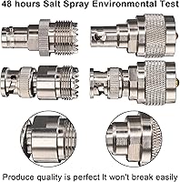 Vista 5 de onelinkmore Pro Series - Juego de adaptadores BNC a UHF de 4 piezas (PL259 SO239 a BNC macho/hembra) – Conectores coaxiales de RF aislados con PTFE