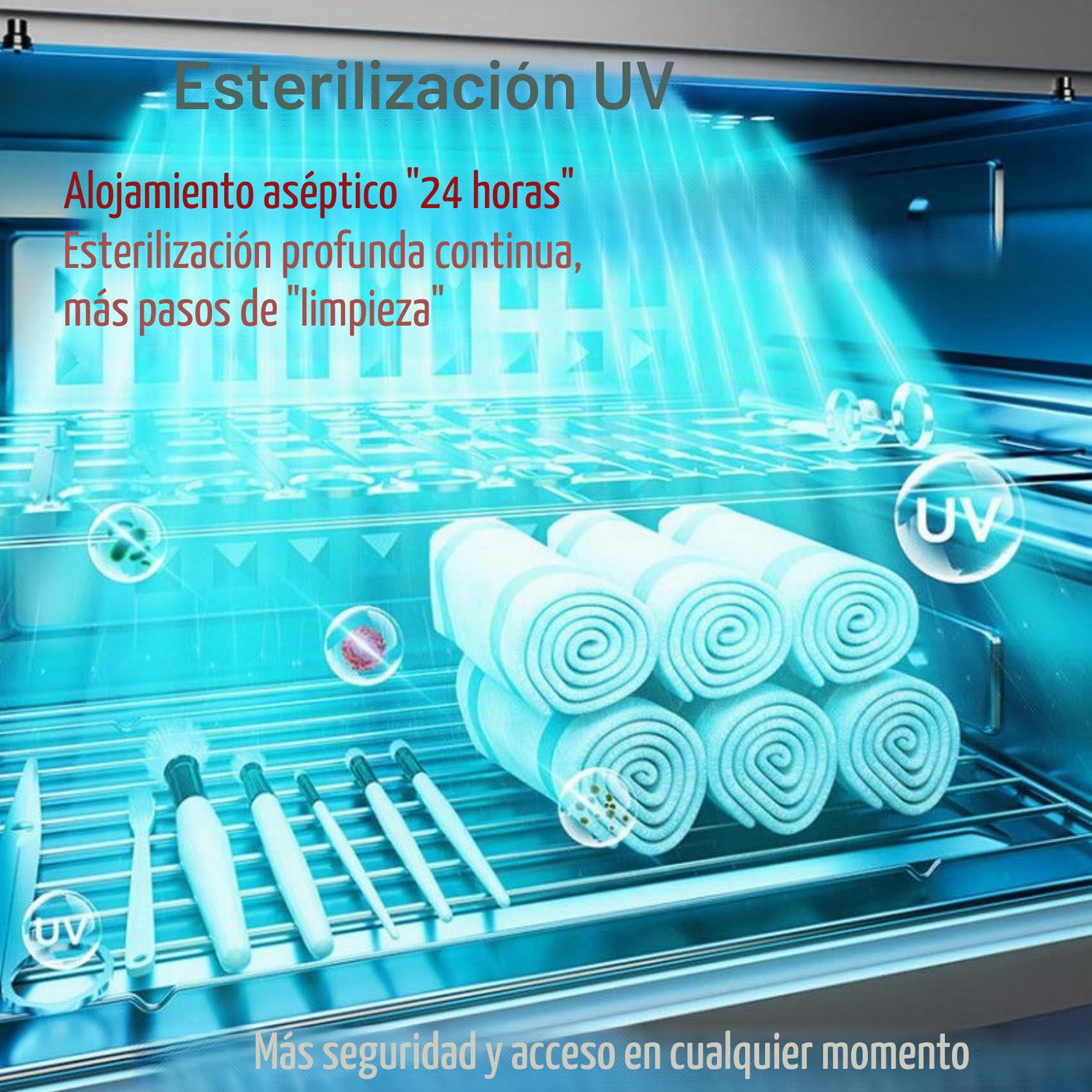 Esterilizador UV LED con Temporizador - Caja/Armario de Desinfección UV para Herramientas de Uñas, Manicura, Barbería, Salón de Belleza y Uso en Casa