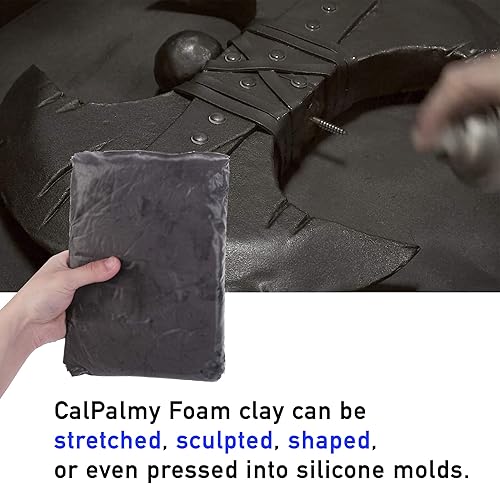 Miniatura 6 de Arcilla de espuma moldeable para cosplay de 1.1 libras (gris), alta densidad para diseños intrincados, se seca al aire, para cortar con un cuchillo