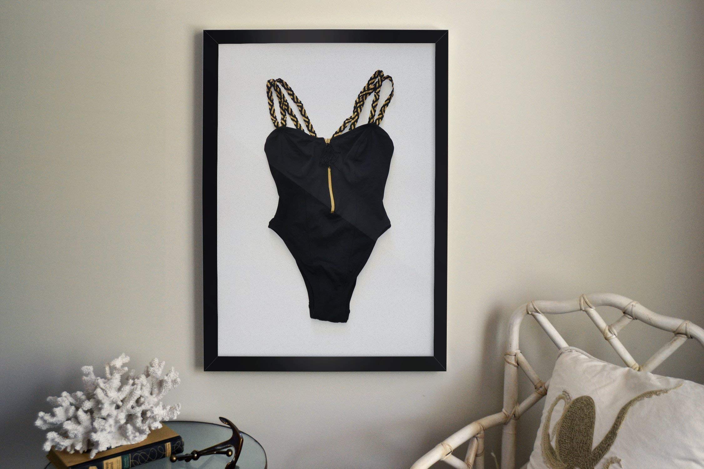 Vintage Black and Gold Framed Bathing Suit