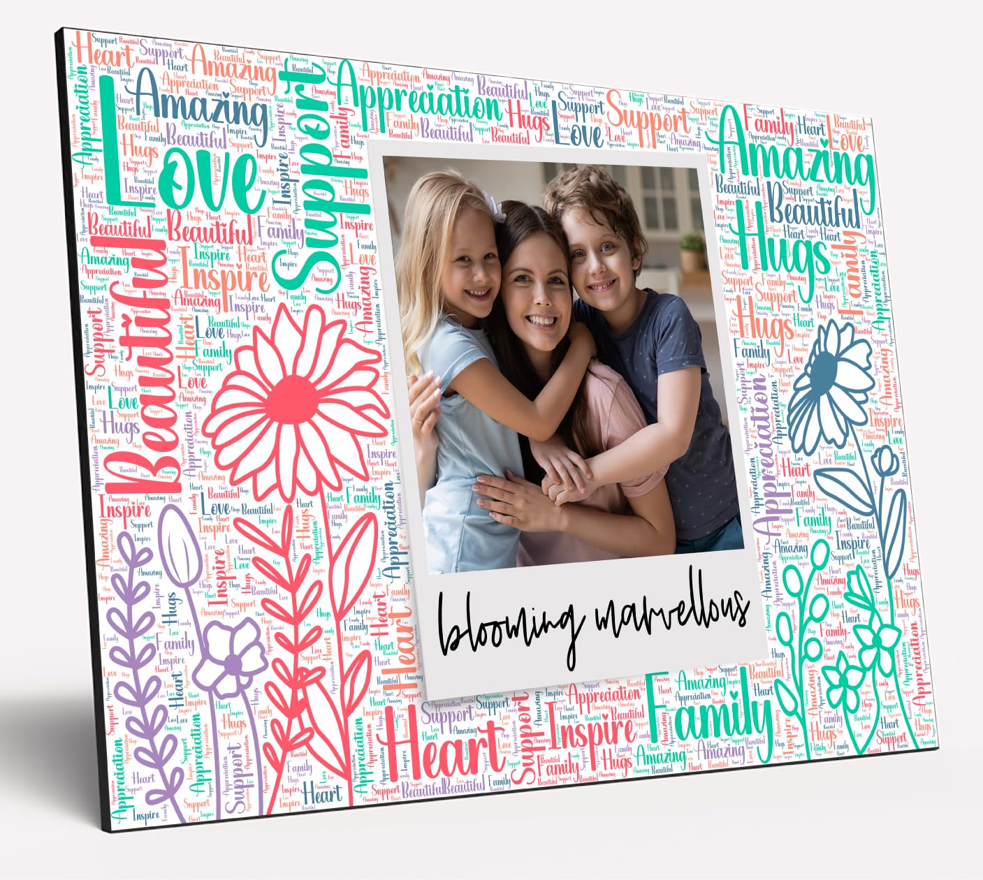 The Plum Penguin Girls Blooming Marvellous Mum Personalised Wooden Word Cloud Wall Art A4 Photo Print Gift For Her Mother’s Day Mum From Kids