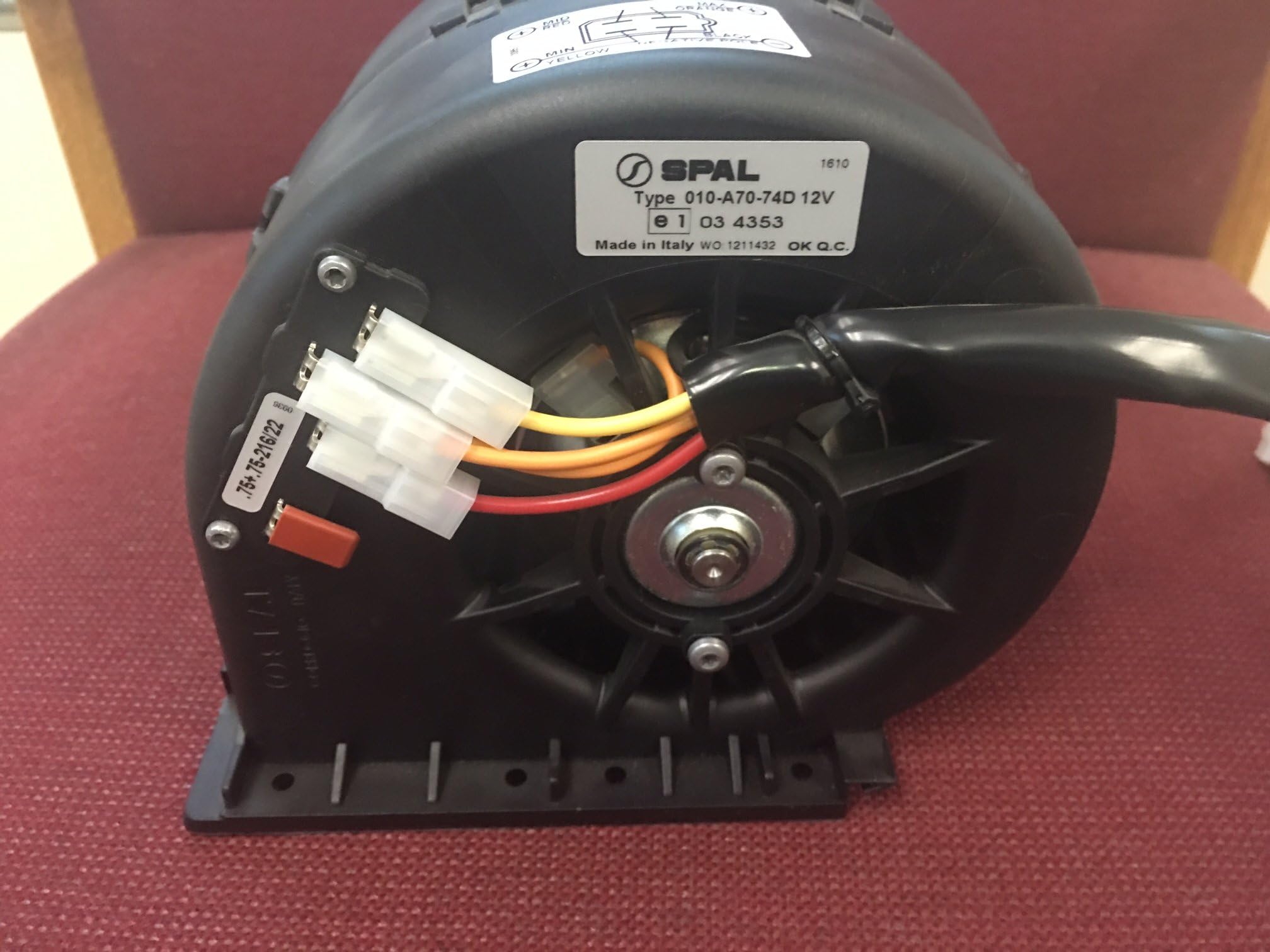 12v Spal Centrifugal Blower ProAir with Resistor 3-speed