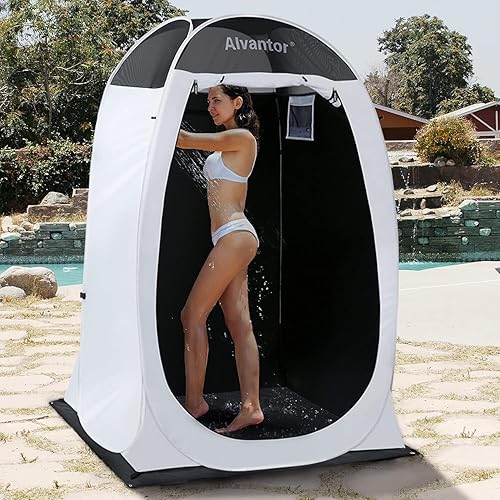 Alvantor Shower Tent Pop Up Changing Room Outdoor Shower Enclosure Pop Up Privacy Shelter Toilet Tent Camping Dressing Portable Shelter Teflon
