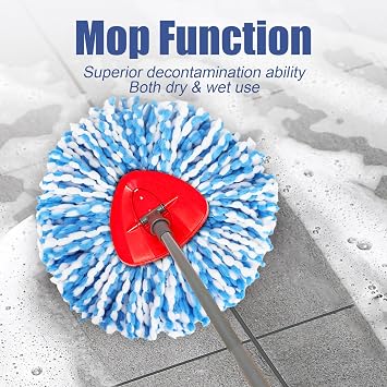 H2PrO Spin Mop Refill + Spin Mop Base Compatible with Vileda RinseClean Mop