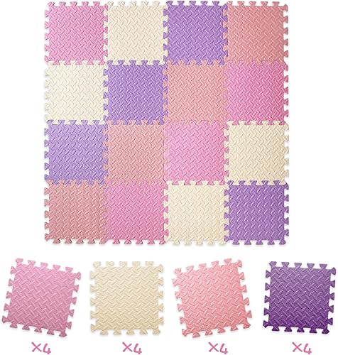 Miniatura 2 de Tapete de juego de espuma de 16 azulejos para bebé, suaves y seguros, tapetes de espuma EVA para el piso, tapete cuadrado para bebé, tapete de piso