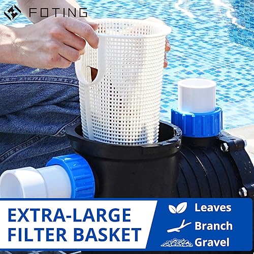 Miniatura 6 de FOTING Bomba de piscina dentrosobre el suelo, autorecortable (velocidad dual, 2HP, 31707000GPH, 230V) Conectores de entrada NPT de 1.5" y 2"