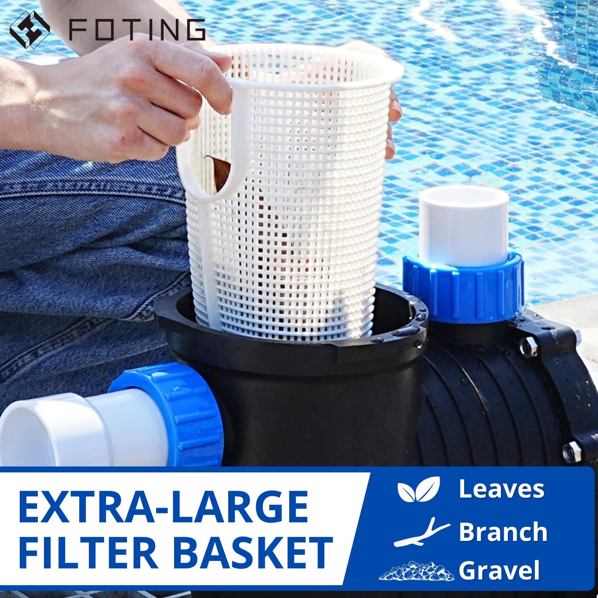 Snapklik.com : FOTING In/Above Ground Pool Pump, Self Primming