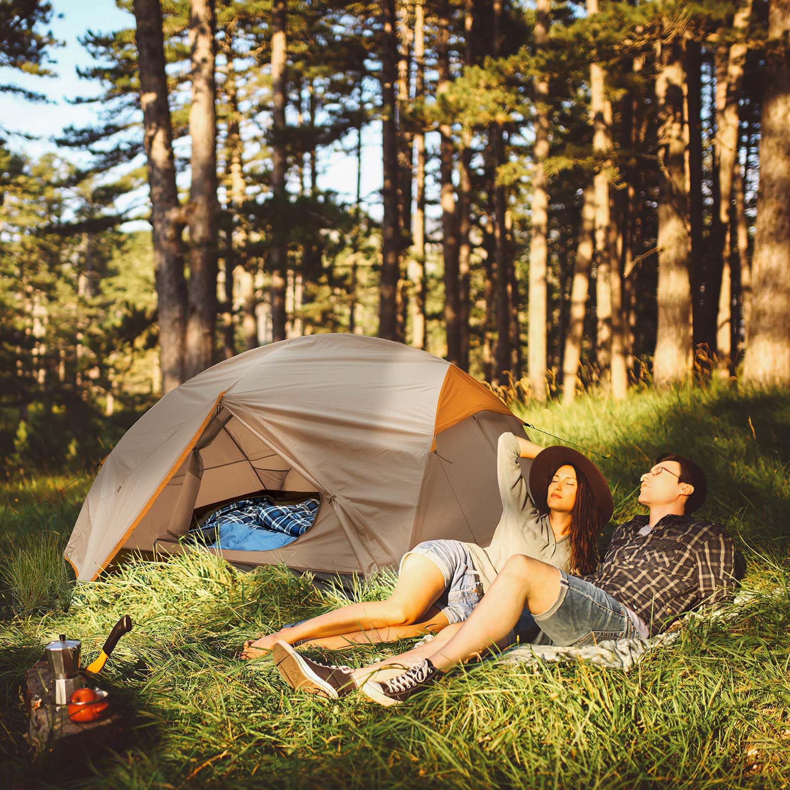 Bessport Tente 2-3 Personnes Tente de Camping Tente dôme étanche légère, ventilée Deux Portes Facile à Monter Tente de Camping 3-4 Saisons adaptée à la randonnée en Plein air et à l'alpinisme