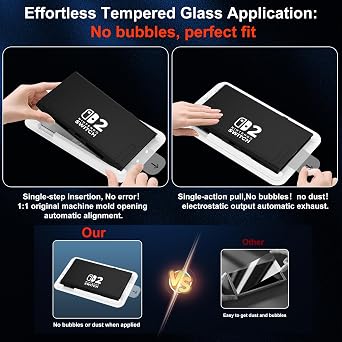 Tempered Glass Screen Protector [Automatic alignment, dust-free installation chamber] designed for Nintendo Switch 2 (2025) - 2 Pack-25-Second Install