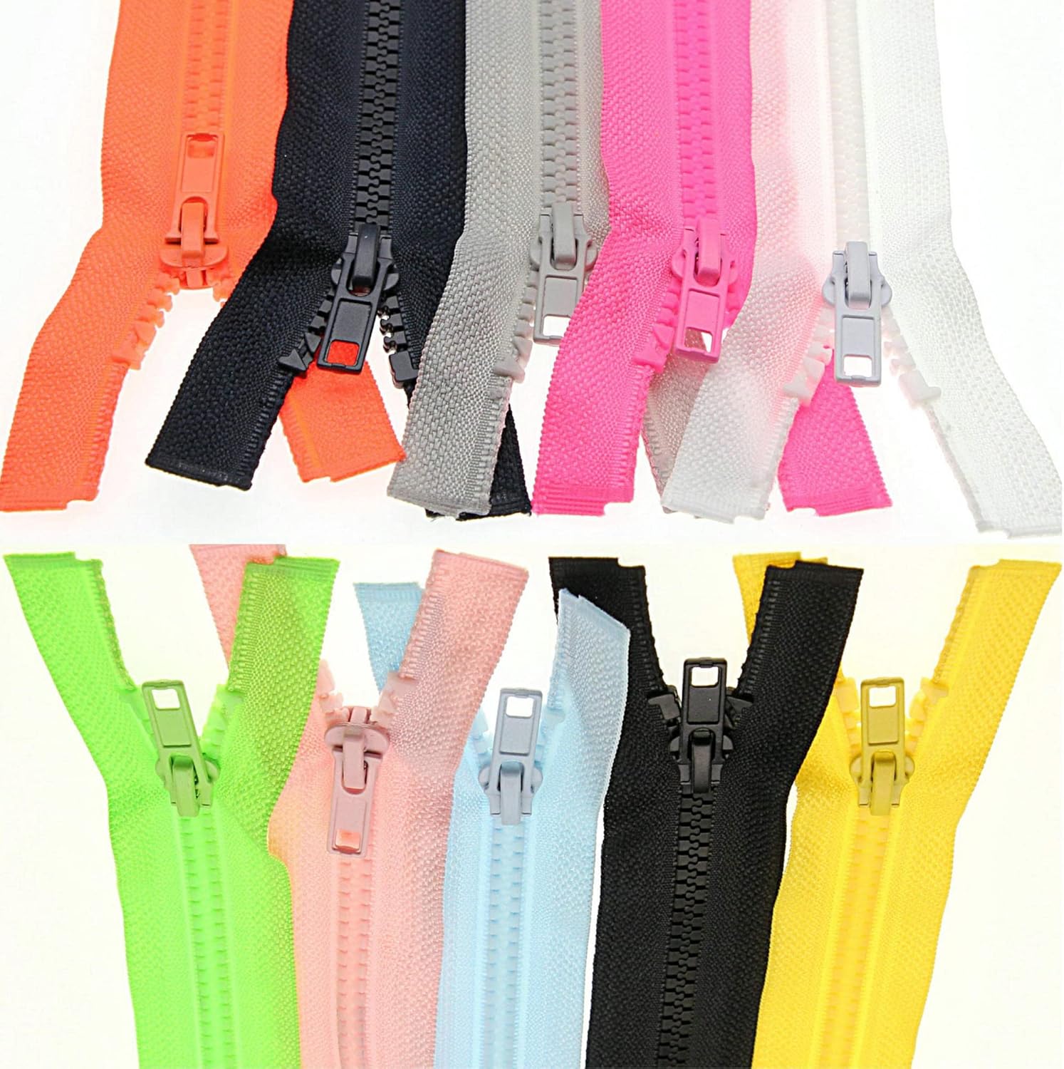 5 18 Inch Separating Zippers Bulk 10 Colors Mixed Zipper
