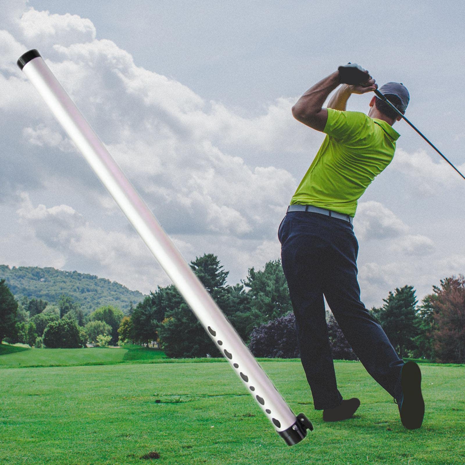 Golf Recogedor Tubo Portátil Recogebolas Aluminio Contenedor Portátil para Pelotas de Mesa con Función Antióxido Adecuado para Hombres Mujeres,
