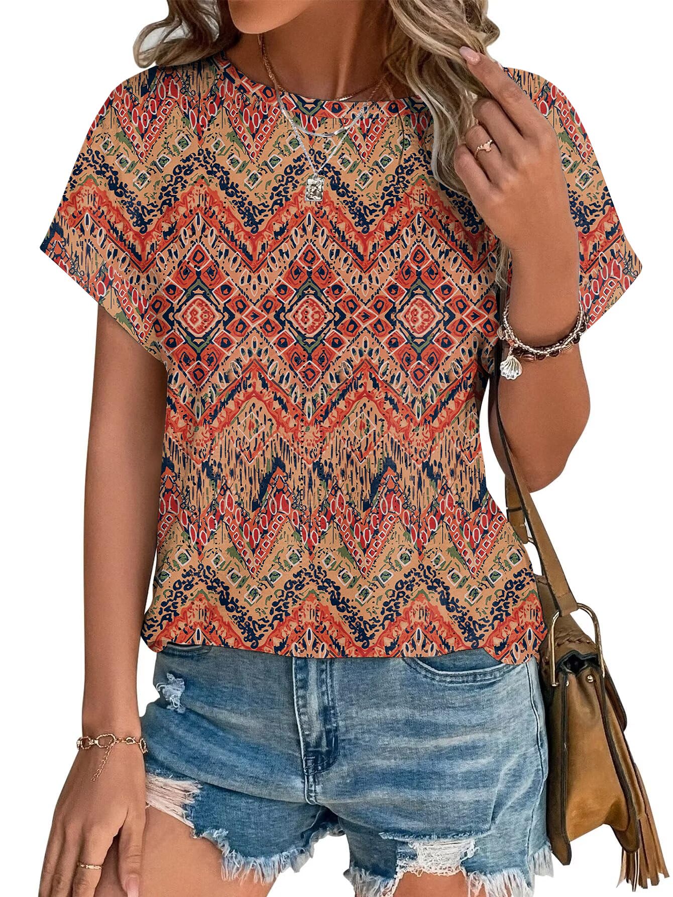 Tomatofrydan Magliette Donna Estive T-Shirt Manica Corta Shirt Elegante Basic Top Casual Tshirt Estiva con Modello Vintage Casual Tee Maglietta Manica Corta