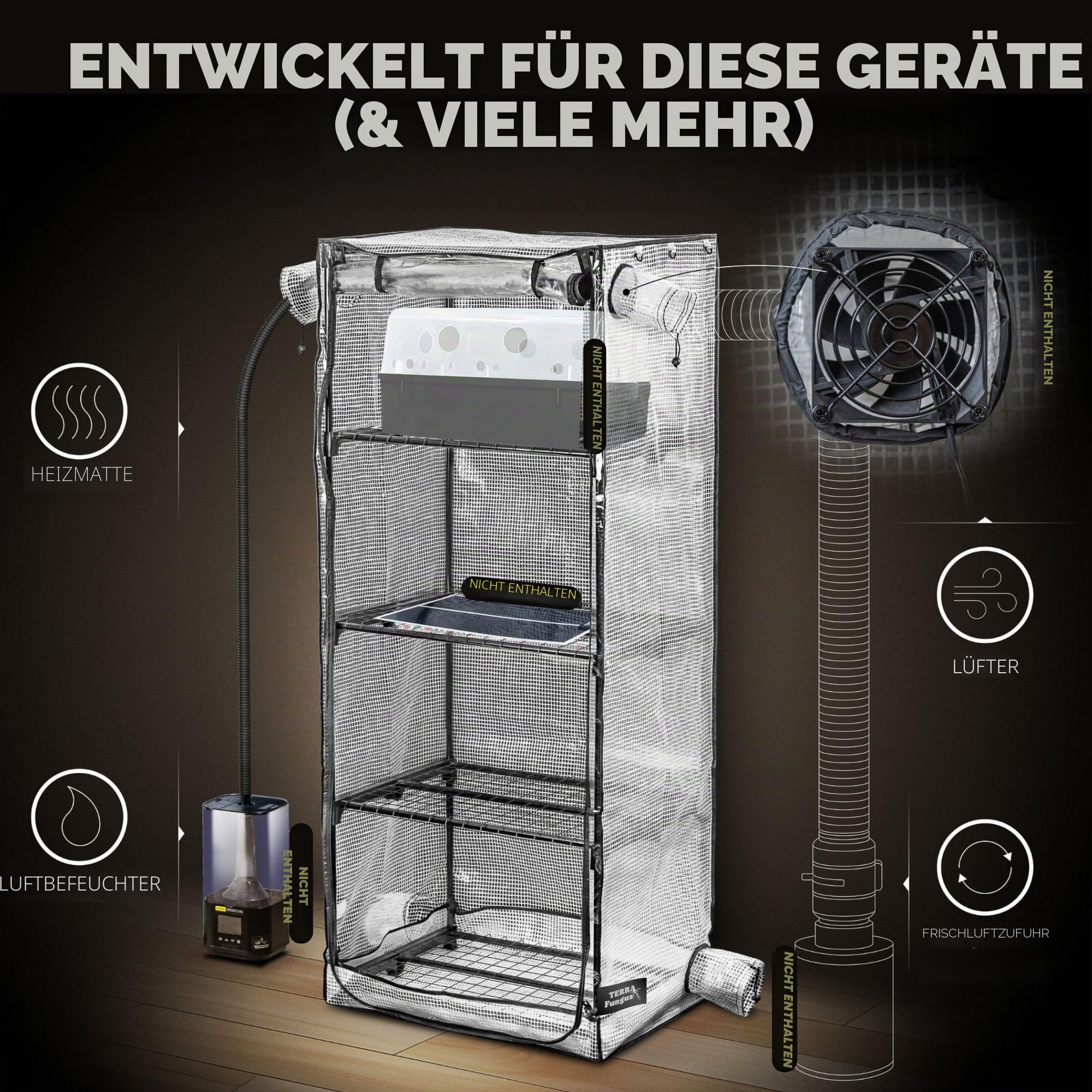 Martha-Zelt, Pilz-Zelt, Indoor-Gewächshaus, Pflanzenschrank, Mini-Gewächshaus für den Innenbereich, Pilzfruchtkammer, passend für Einläufe und mehr Anbauzubehör | Martha Zelt Kleines Gewächshaus für den Innenbereich, Obstkammer, passend für Einrohr