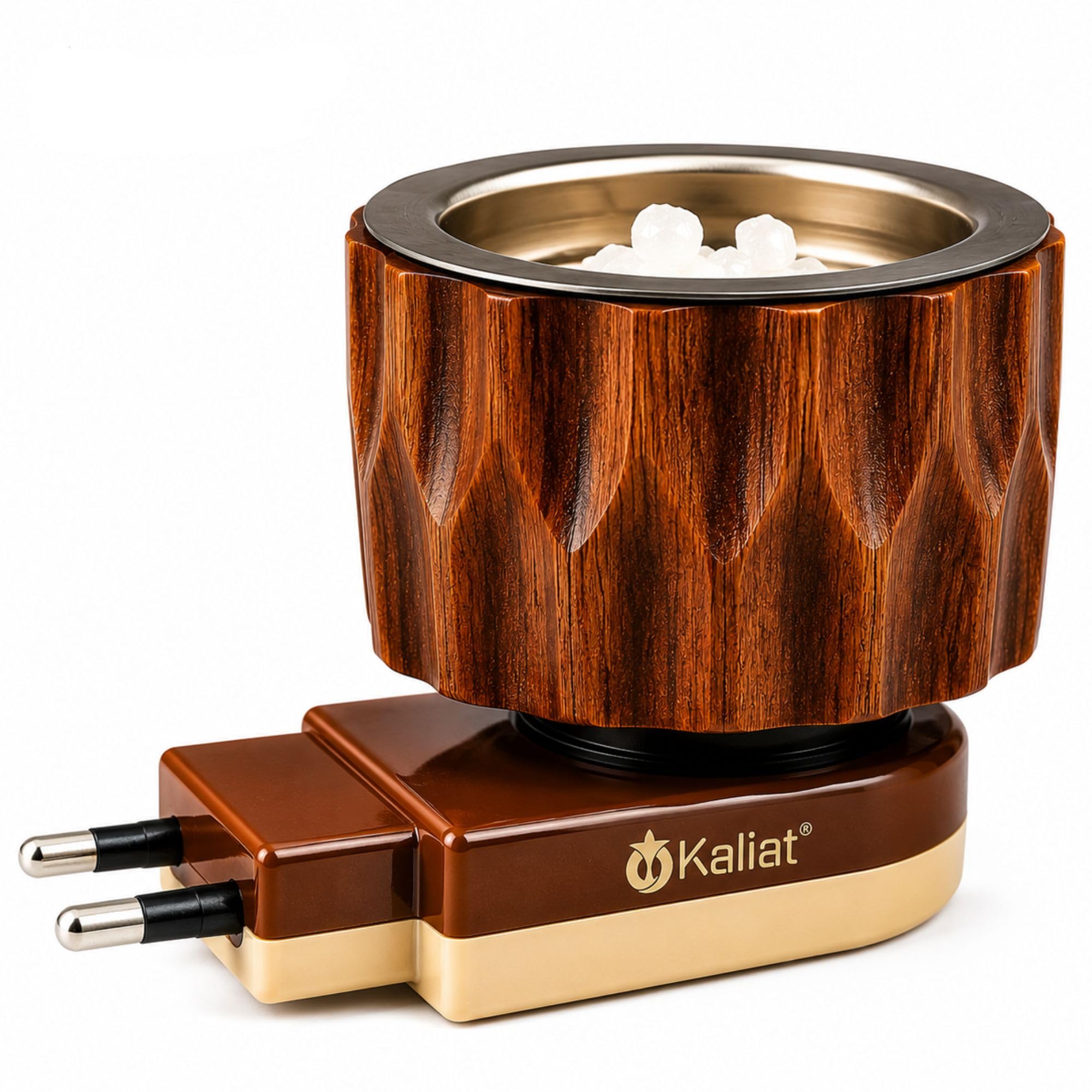 KALIAT Sheesham Wooden Electric Kapoor Dani | Premium Electric Camphor Diffuser for Home, Mandir & Puja | Kapur Burner for Aromatherapy, Meditation & Natural Air Freshening | M-501