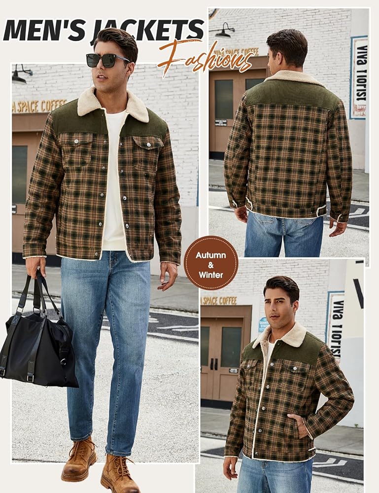 Svanco Men's Lumberjack Checked Flannel Overshirt - Fleece