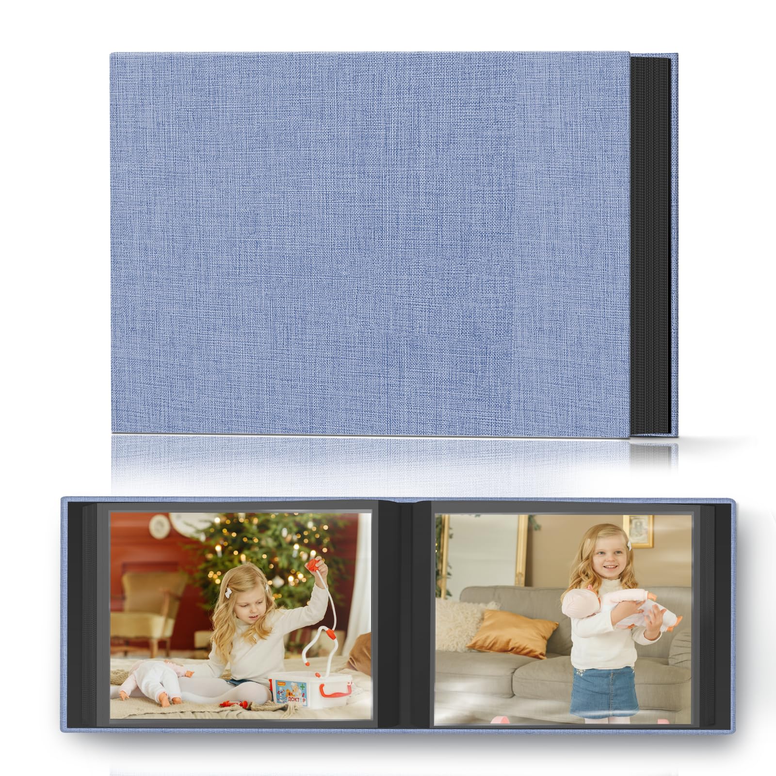 Popotop Photo Album 4x6 48 Pockets for Wedding Gifts,Linen Hardcover Picture Albums for Family Anniversary Baby Vacation Pictures โ image 1