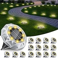 16 Pezzi Luci Solari da Giardino, 8 LED Faretti Sepolta Solari a Led da Esterno IP65 Impermeabile