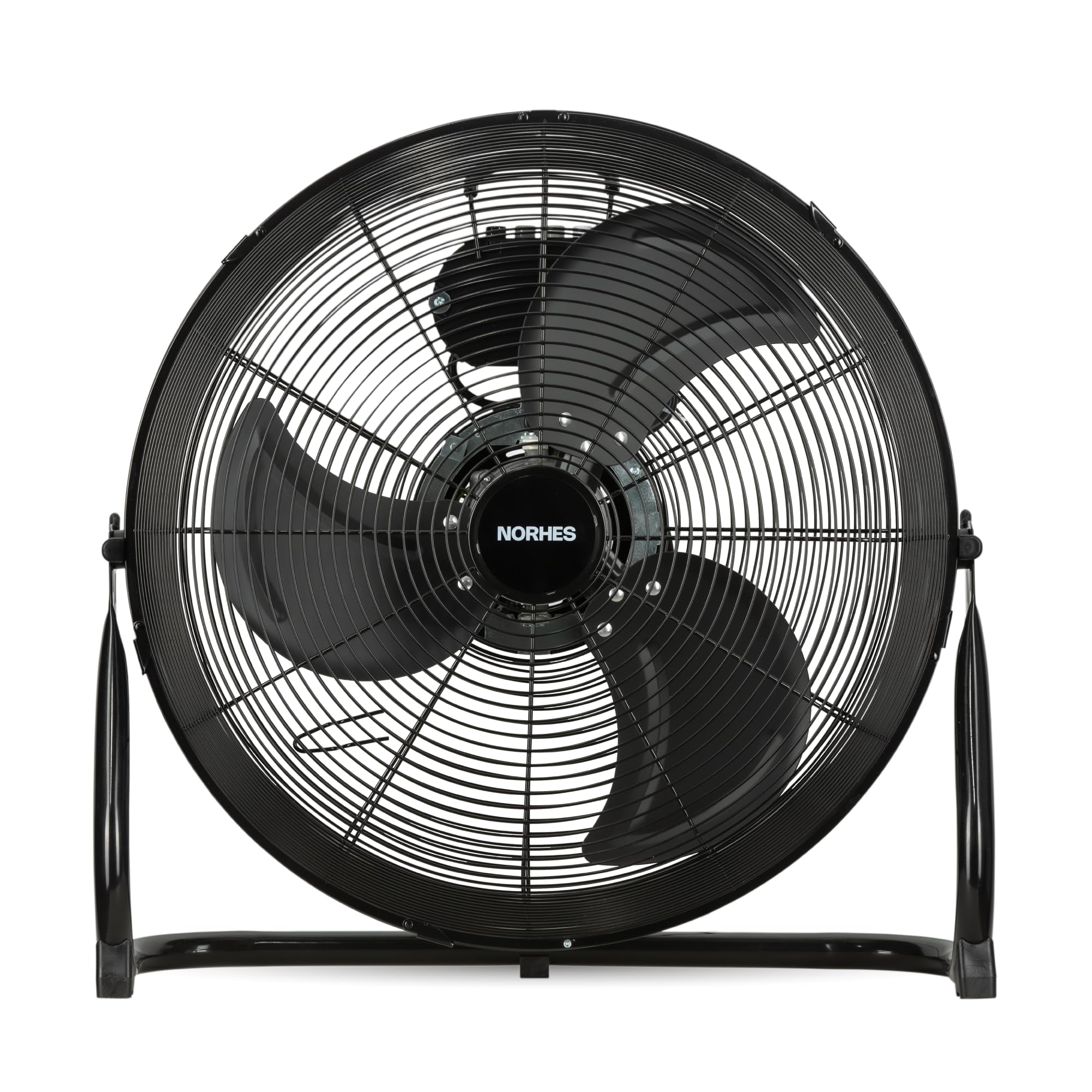 Soleq Ventilador de Suelo Industrial Negro. Motor de 90W. 3 Aspas Metálicas Ø51cm. Flujo de Aire Potente. 3 Velocidades. Basculación 90º. Base Antideslizante.