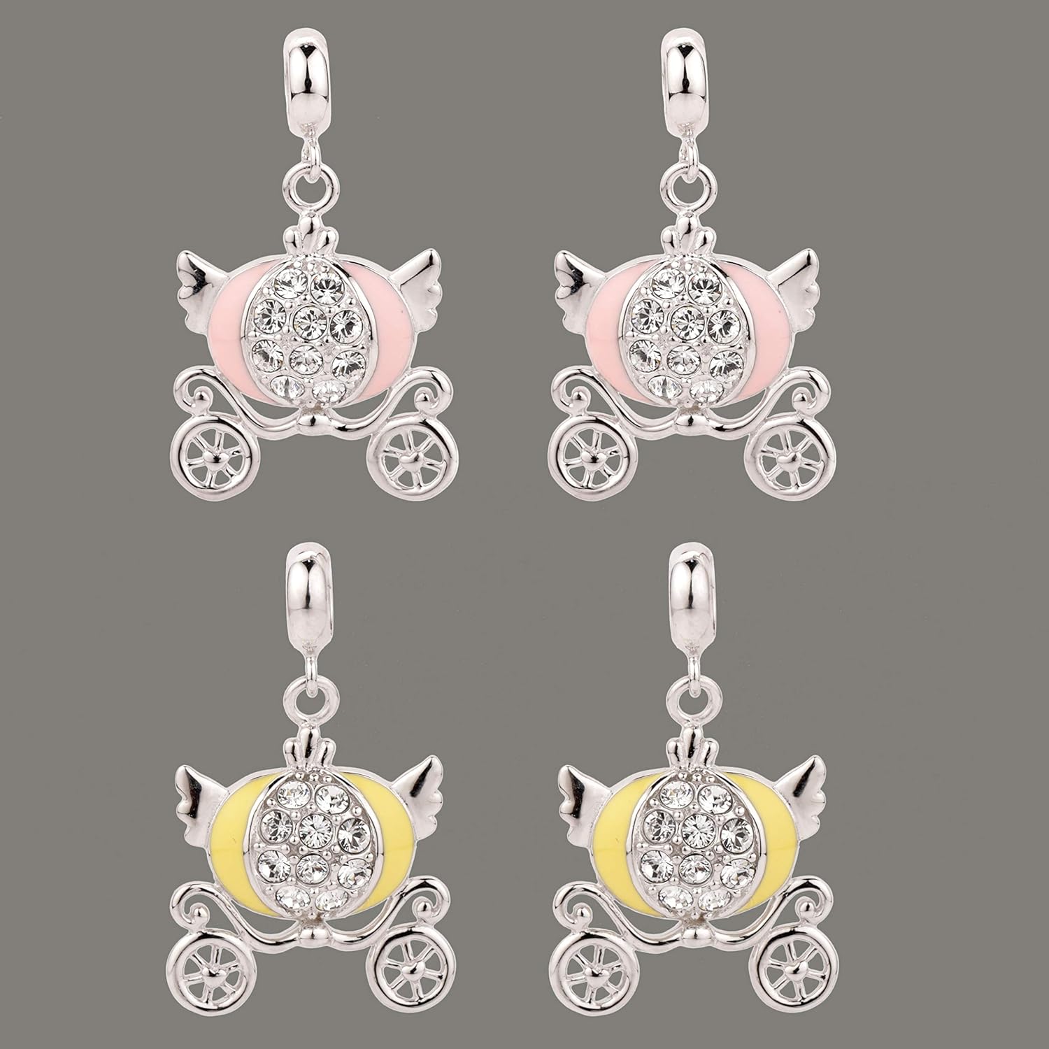 NirvanaIN Sterling Silver Pumpkin Cart Pendant, 925 Sterling Silver, Cinderella's pumpkin cart, Pumpkin Carriage Charms Cart, Christmas Gift