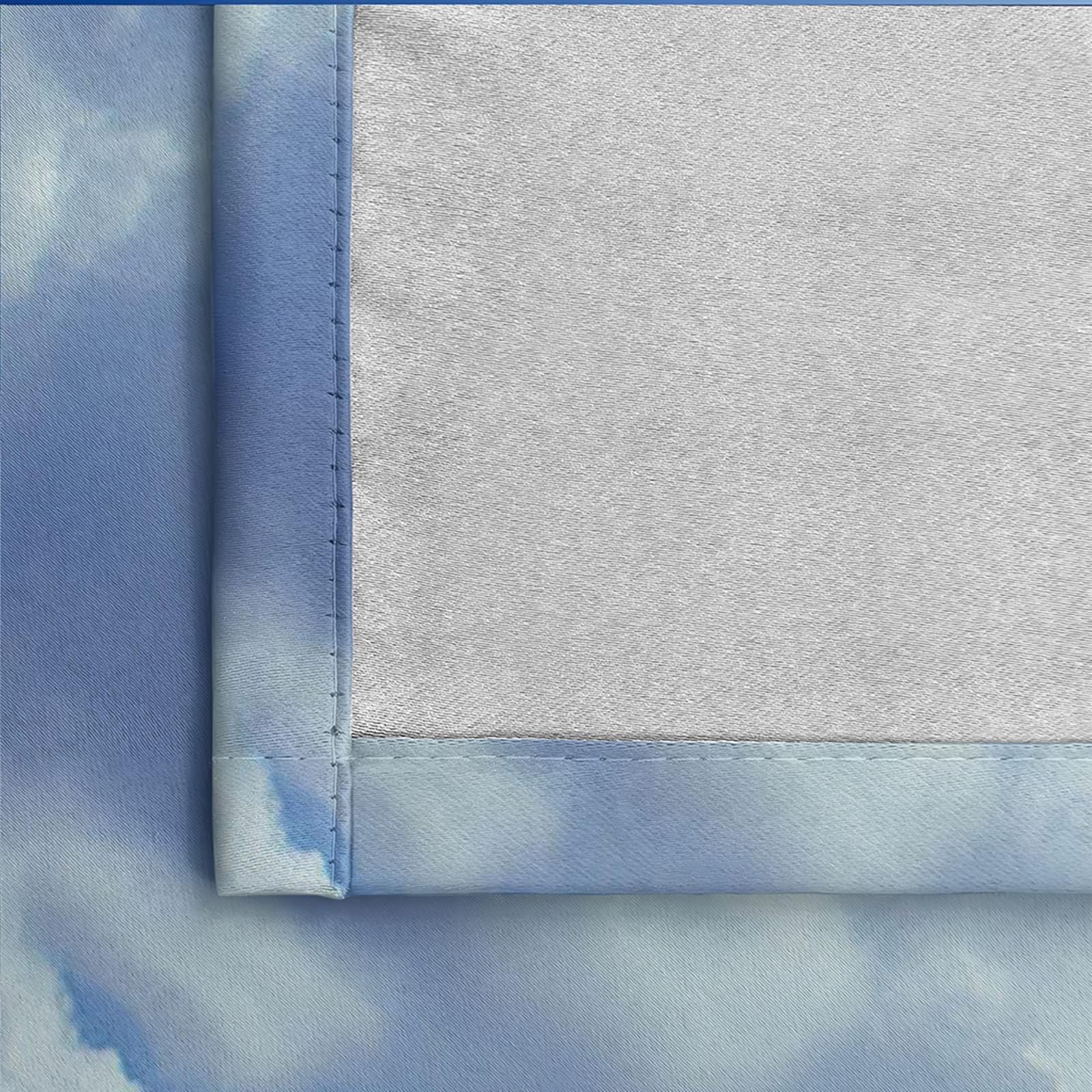 1 Paire Rideau Occultant Fenetre, Rideaux Opaque Occultant à Oeillets Paysage de Ciel et de Nuages Rideau de Fenêtre pour Chambre Salon Intérieurs, 86x214 CM(LxH), Bleu