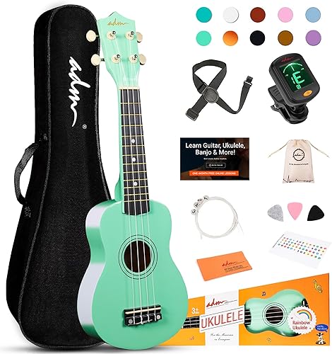 Miniatura 68 de ADM Ukelele para principiantes, kit de ukelele de madera hawaiana para niños y adultos, paquete de ukalelee profesional con lecciones gratis