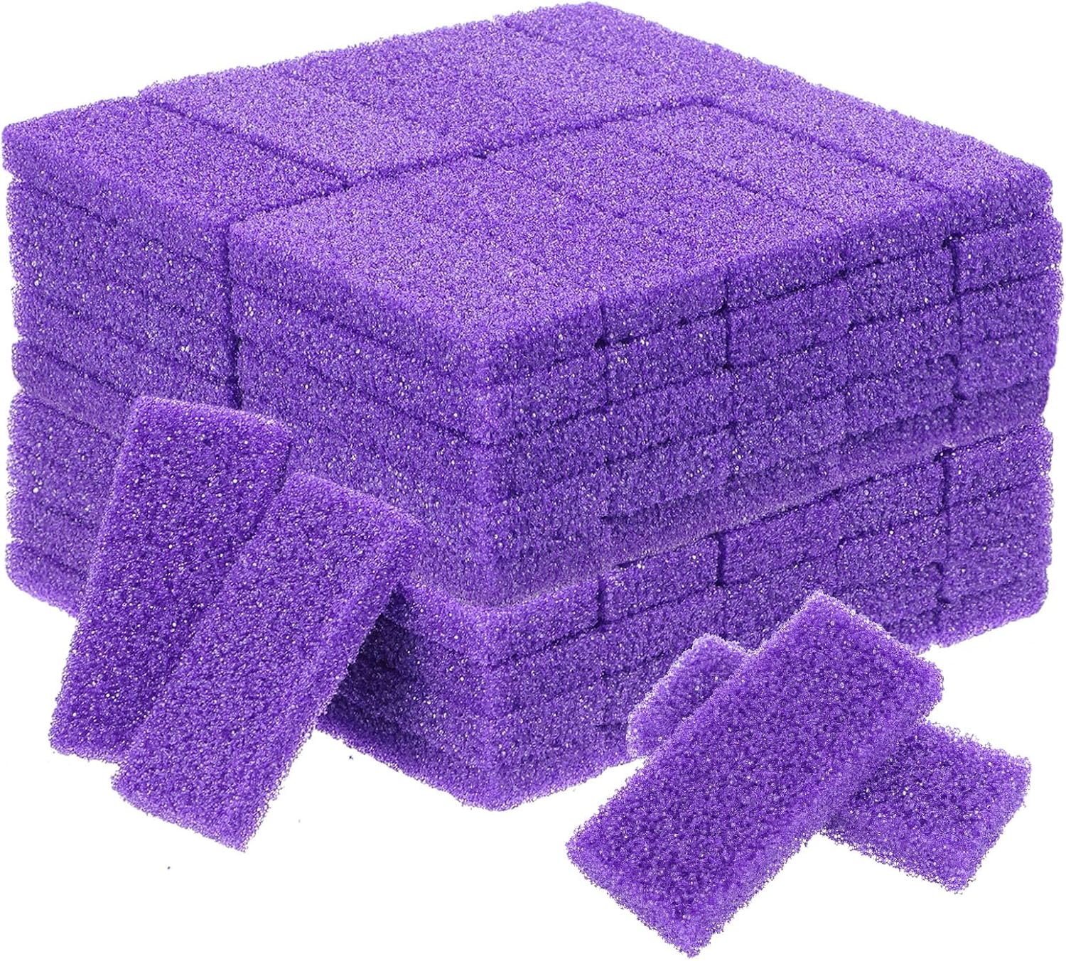 100pcs Foot Pumice Stone Bulk,Exfoliating Disposable Foot Pumice Stones,Feet Callus Remover Pedicure Tool,Purple Cleaning Stone Sponge,Double-Sided Scrub Feet Brush Heel Cuticle Bath Spa
