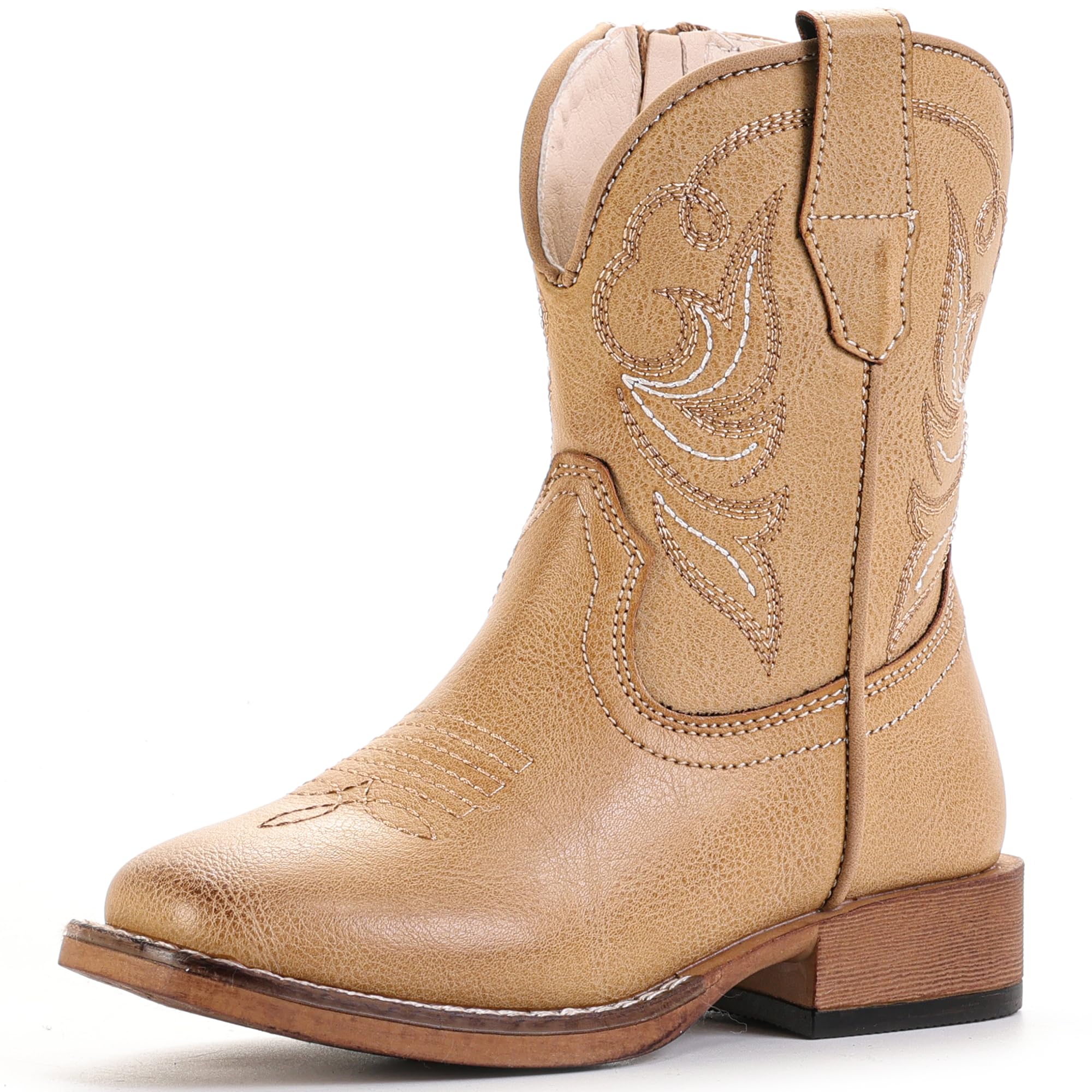 Girls Cowgirl Boots Toddler Boys Cowboy Boots for Kids Western Square Toe Riding Mid Calf Boot — view 10