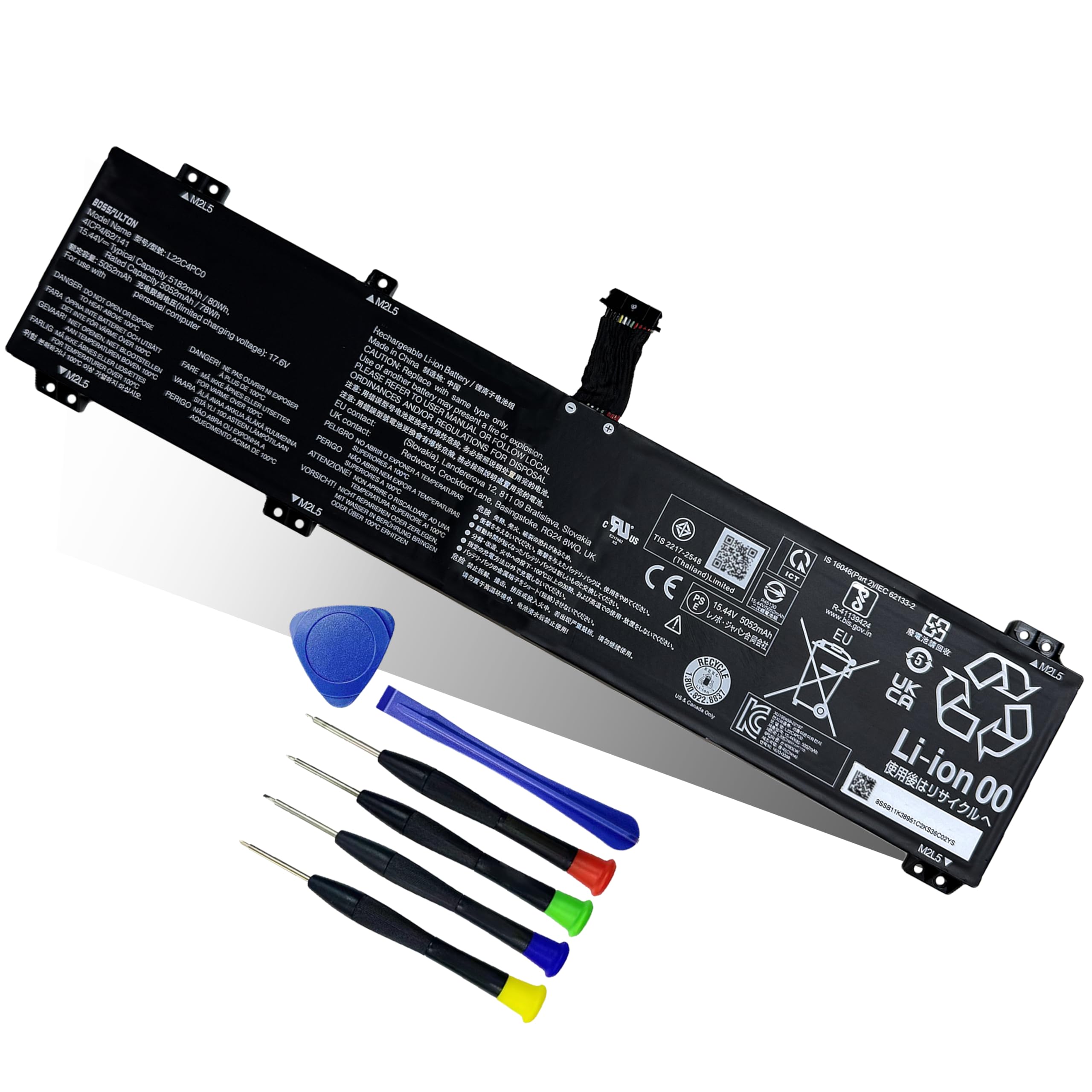 【CPC-L24】フラオ Amazon.com: bossfulton 80Wh 4-Cell L22C4PC0 L22M4PC0 Battery