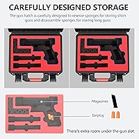 Vista 3 de Lockable Handgun Case for Glock Gen6, TSA Gun Case for G17/G19/G20/G21/G22/G23/G31/G32/G37/G38/G43/G45, Waterproof Gun Case with Foam, Pistol Case