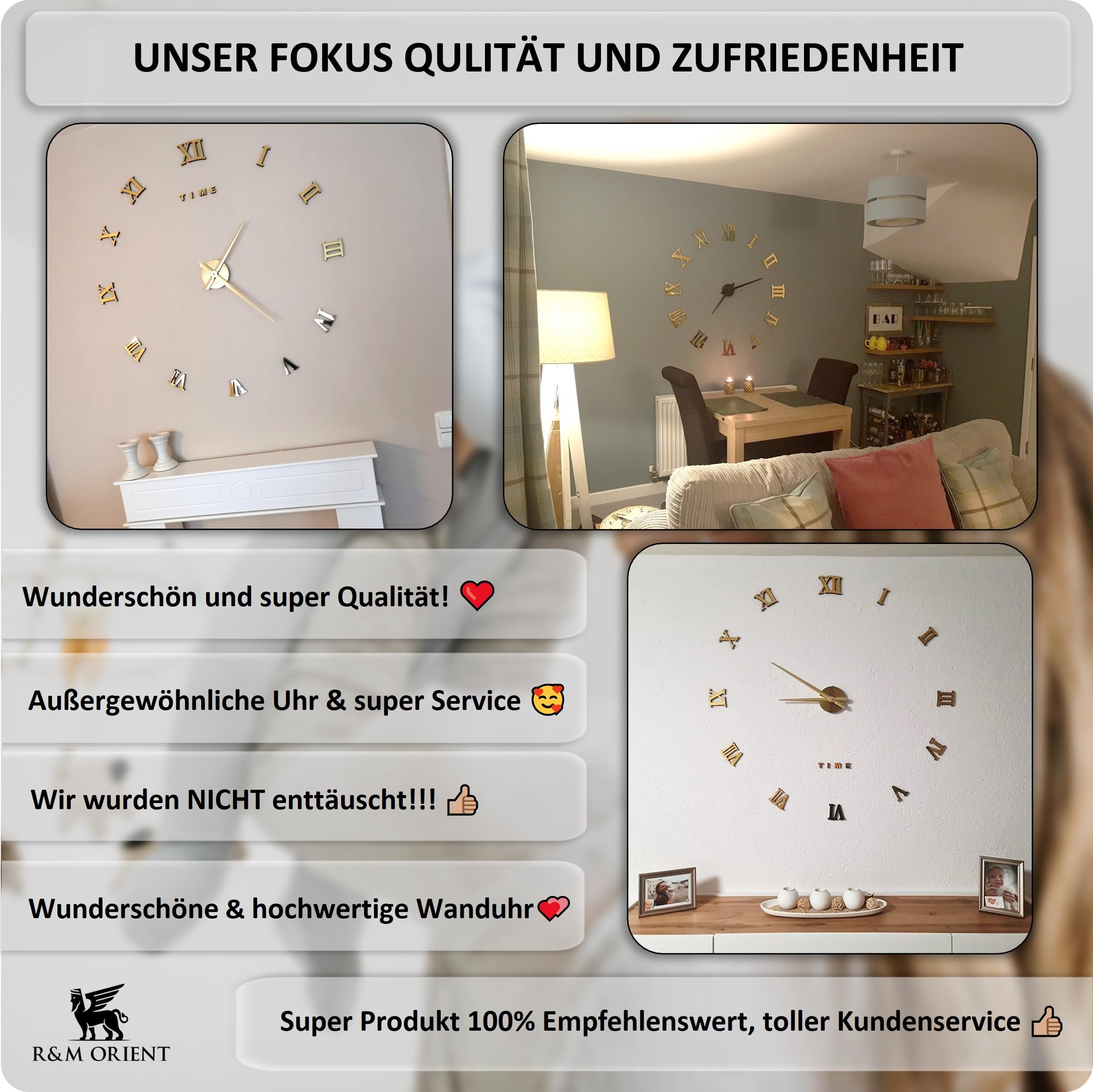 Trevi - Zwarte - Stille klok - Grote - Ronde - Wandklokken kopen