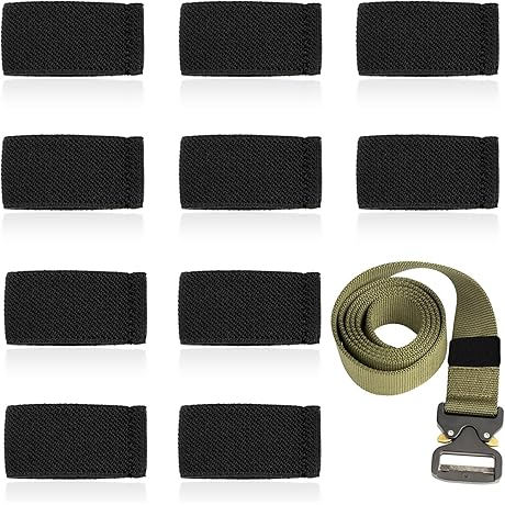 Bewudy 10 Pack Elastic Belt Keeper Strap for 1.5" Wide Belts
