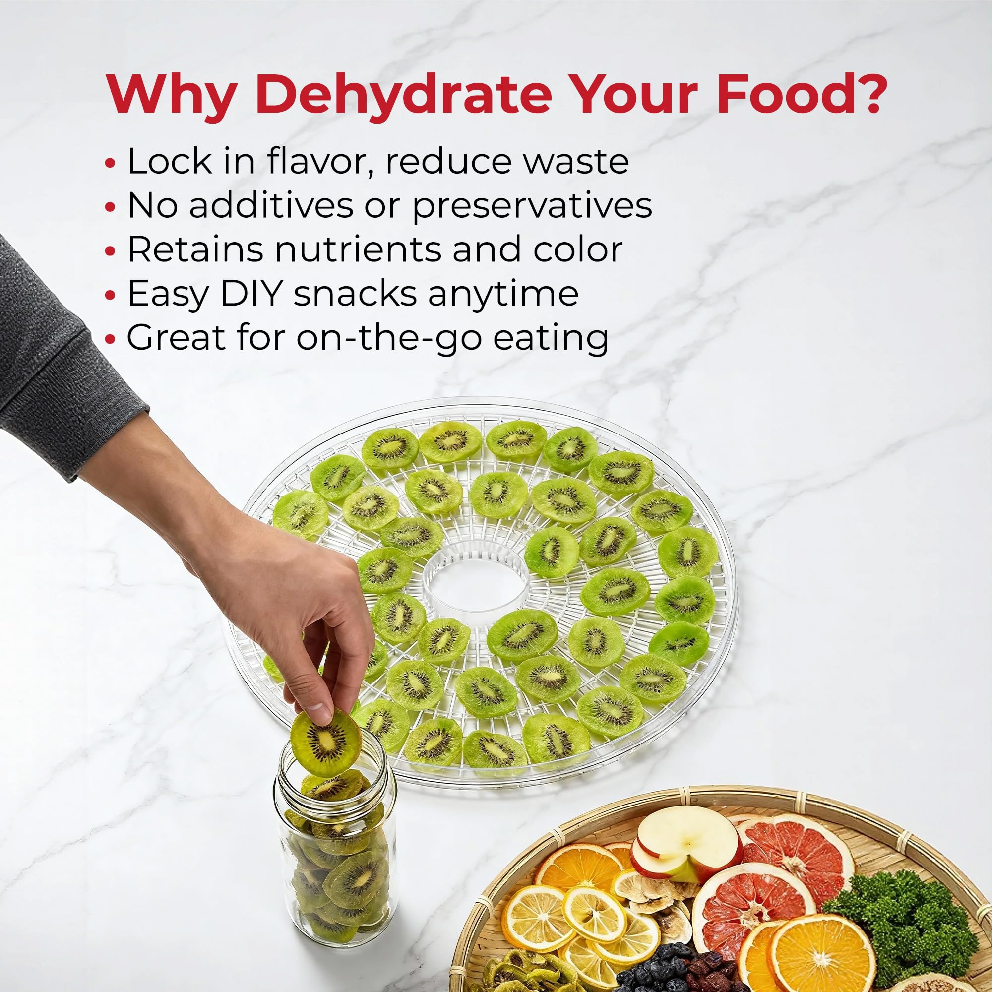 Rosewill Countertop Portable Electric Food Fruit Dehydrator -8