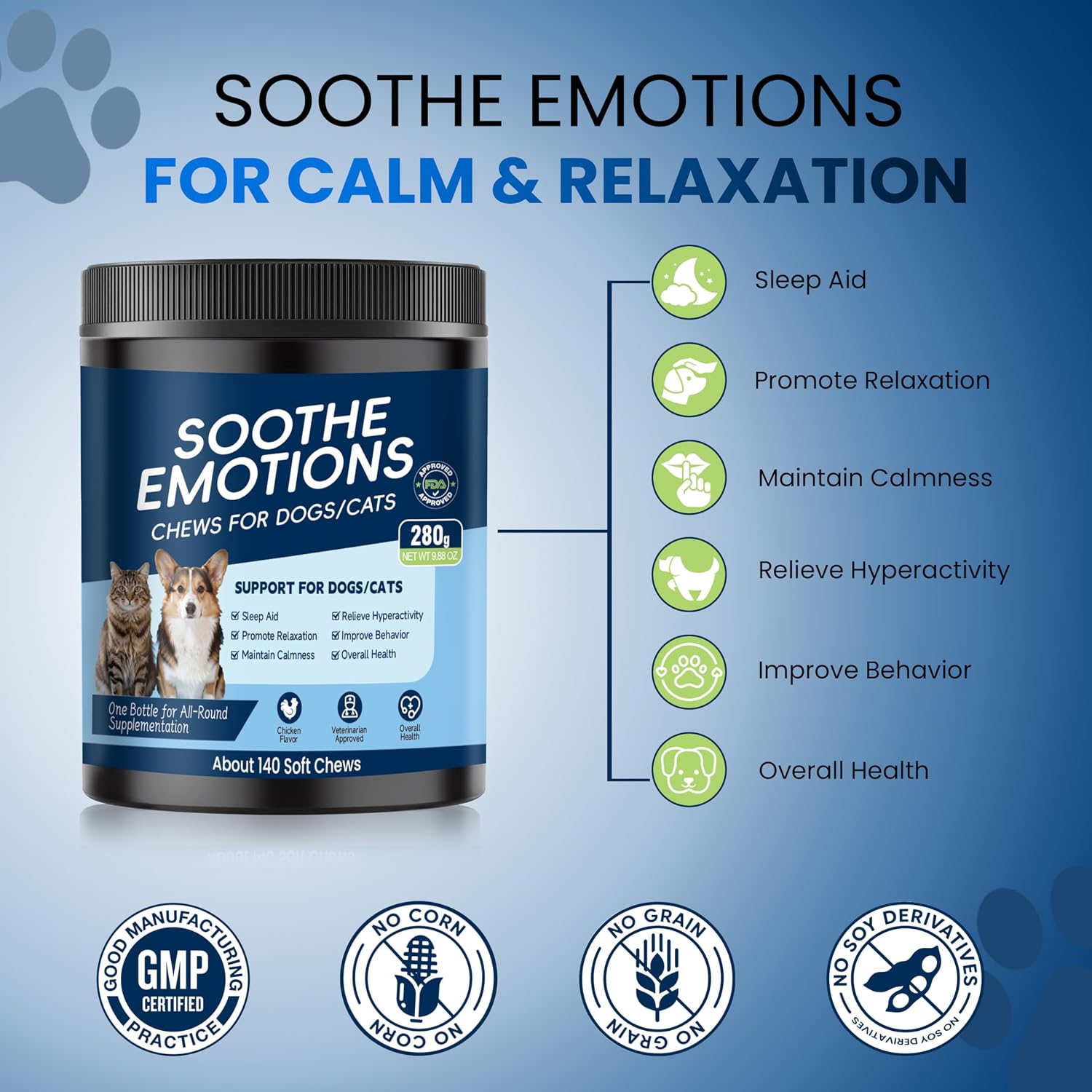 Calming Chews for Dogs - Melatonin Anxiety Relief Bites, 140 Chews — view 4