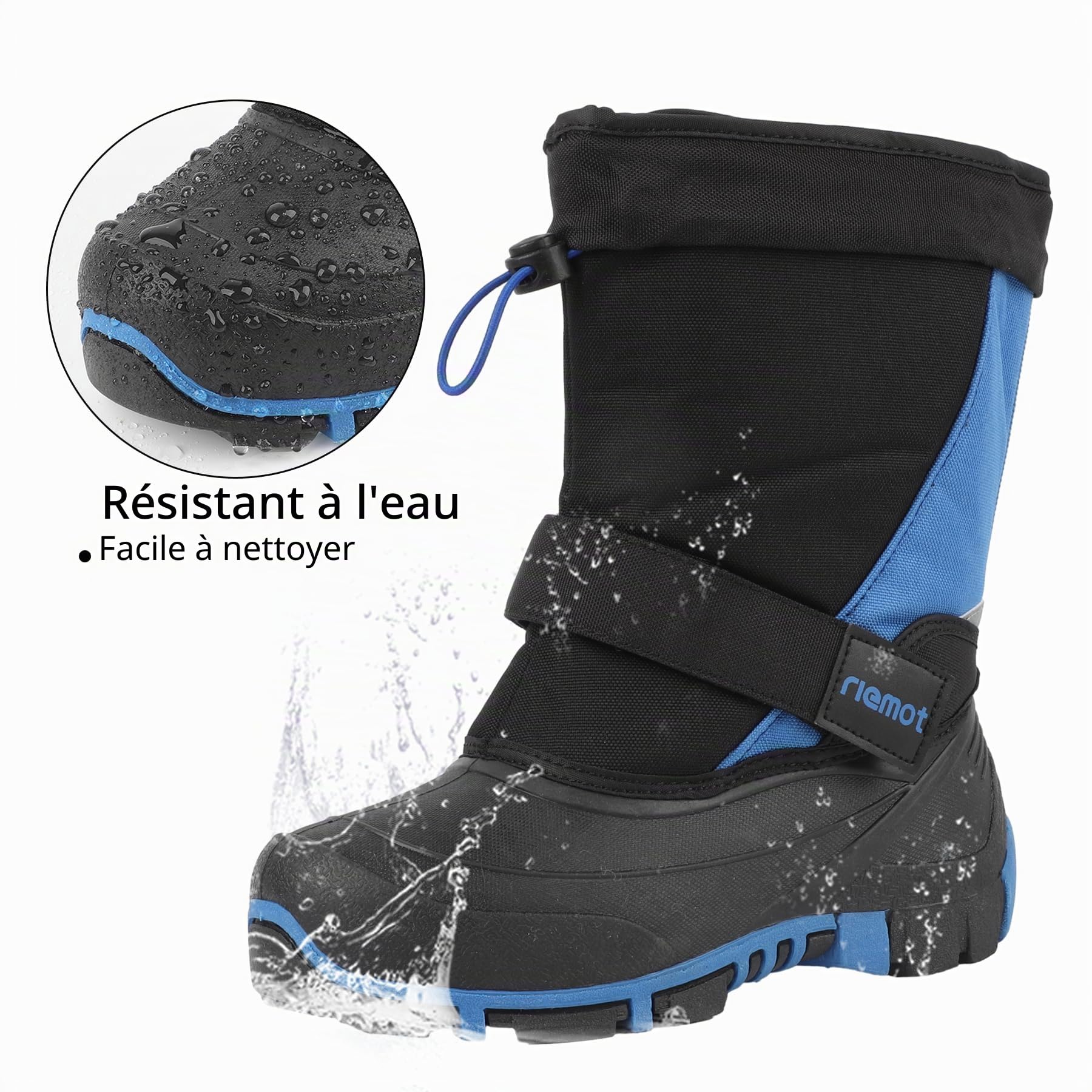 riemot Enfant Bottes de Neige Garçon Fille Imperméable Chaussures d'hiver Chaudes Antidérapantes Bottes Bottines de Randonnée Boots de Trekking Outdoor