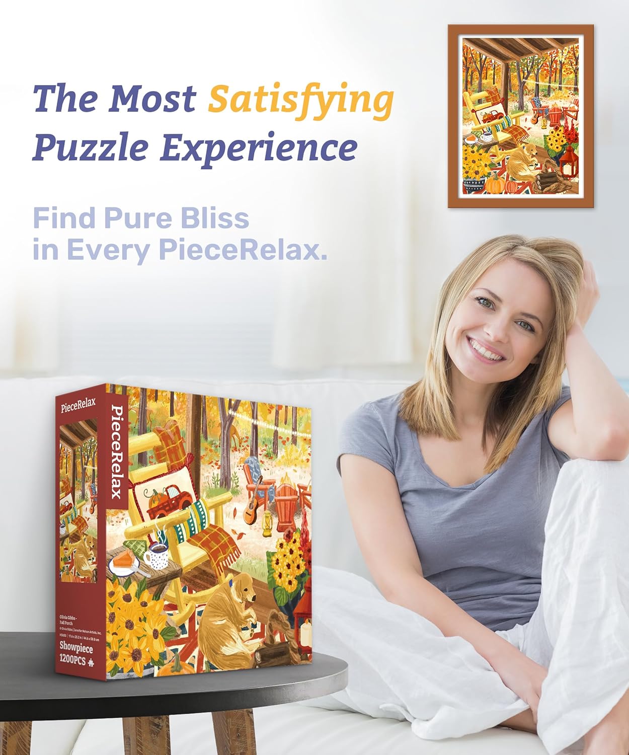 PieceRelax Plastic Jigsaw Puzzles for Adults 1200 Pieces - Most Satisfying Table Games and Gifts No Puzzle Mat Required [H3650]