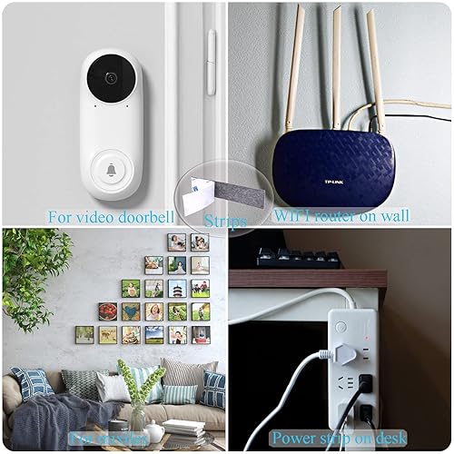 Miniatura 5 de AIHPULUY Cinta de montaje de doble cara, 70 cintas de espuma precortadas, incluye tiras cuadradas de puntos, almohadilla adhesiva fuerte, cinta