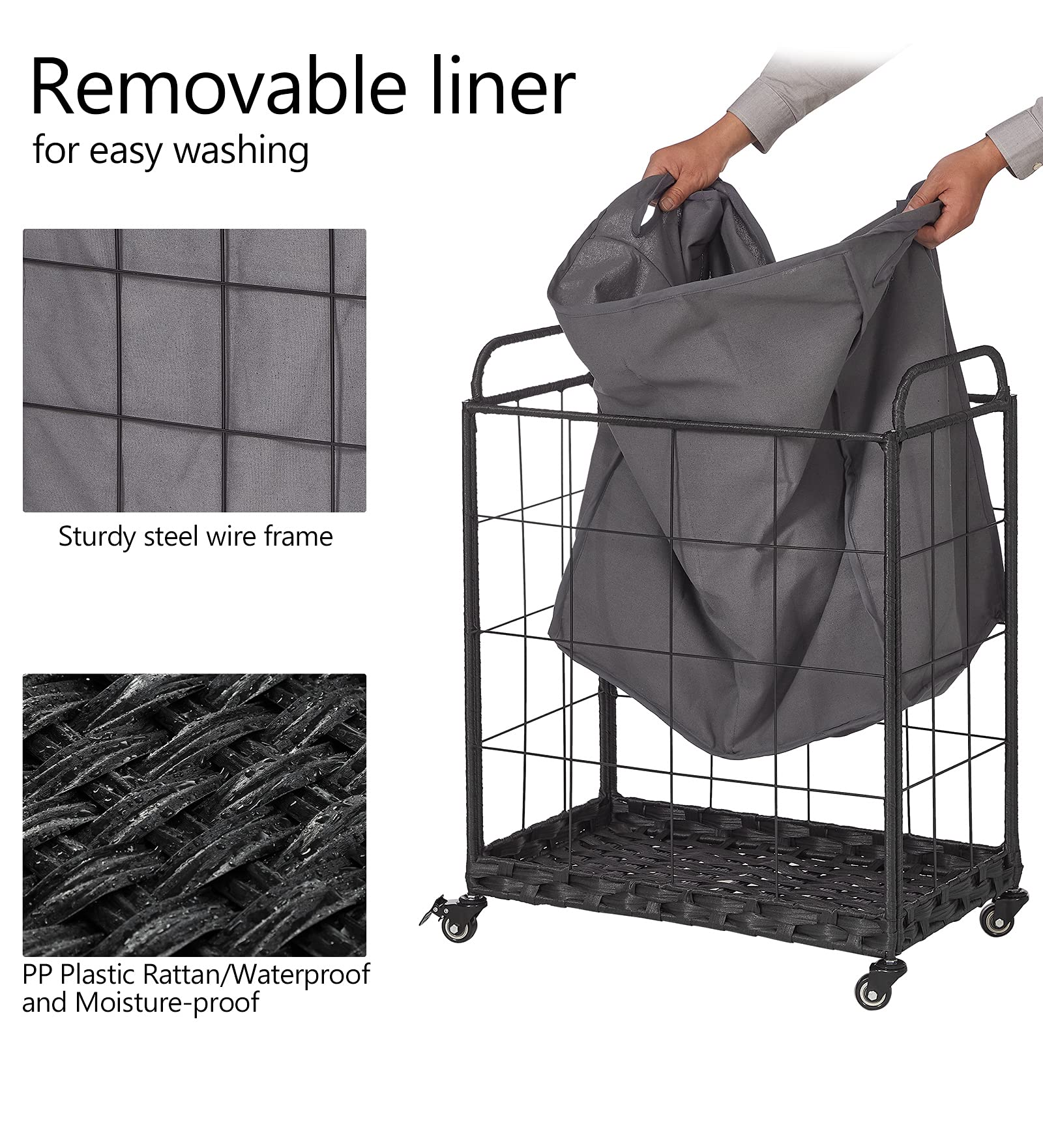 Cesto Extra Stretto. Cesto Portabiancheria Sottile. Cesto In Feltro Per Mobiletto. - Italia - Foto 9