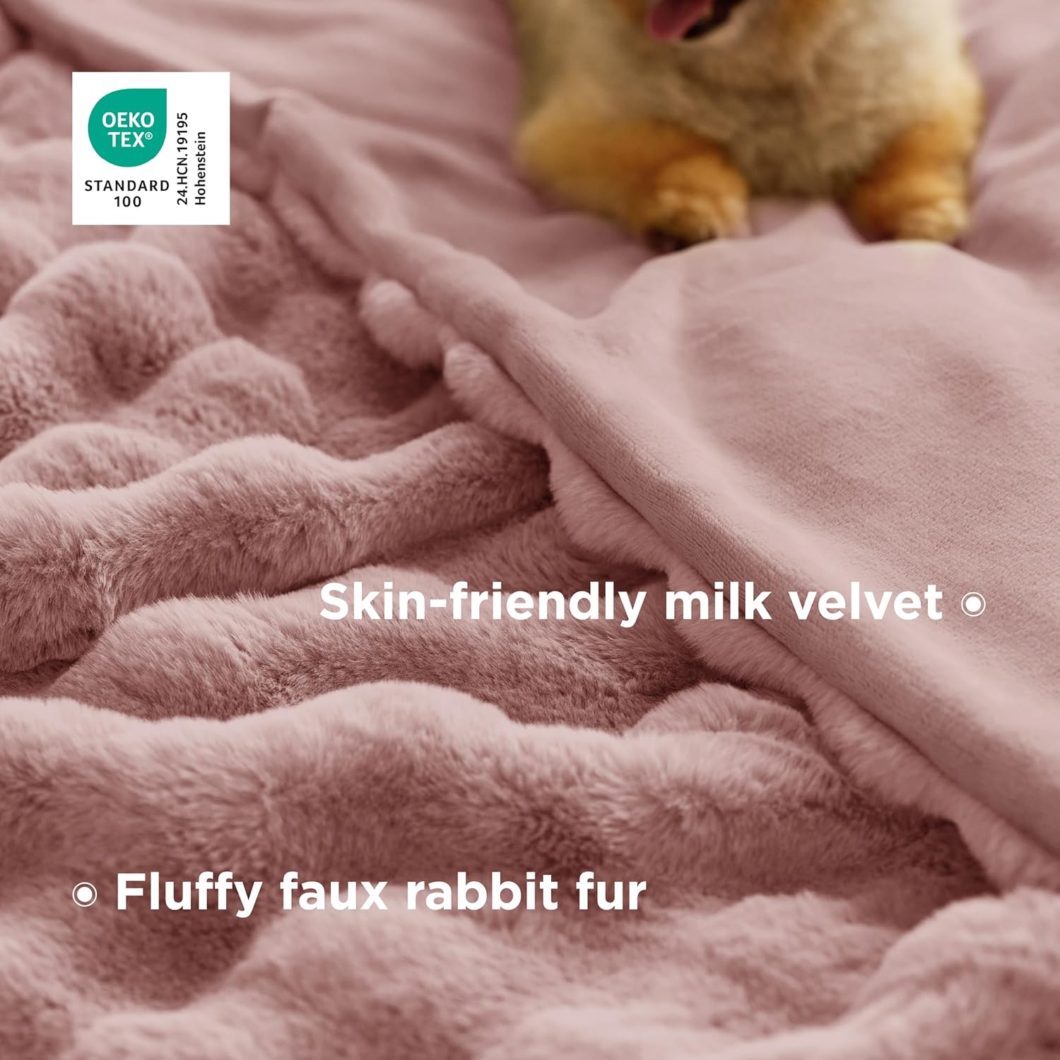 Bedsure GentleSoft Fluffy Fuzzy Twin Blanket, Soft Cozy Fleece Faux Fur Blanket, Pink Decorations Minky Velvet Couch Cover, Thick Warm Plush Women Men Birthday Gifts, 870GSM, Dusty Rose - Image 3