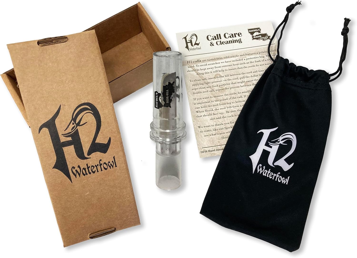 Haydel's Game Calls Inc. H2 BDR-95A Acrylic Big Barreled Double Reed Mallard Duck Call