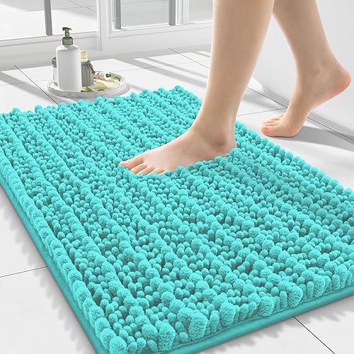 Miniatura 206 de Smiry Alfombras de Baño 24 x 16 pulgadas, Tapetes de Baño de Chenilla Extra Suaves y Absorbentes, Respaldo de Goma Antideslizante, Lavable a Azul
