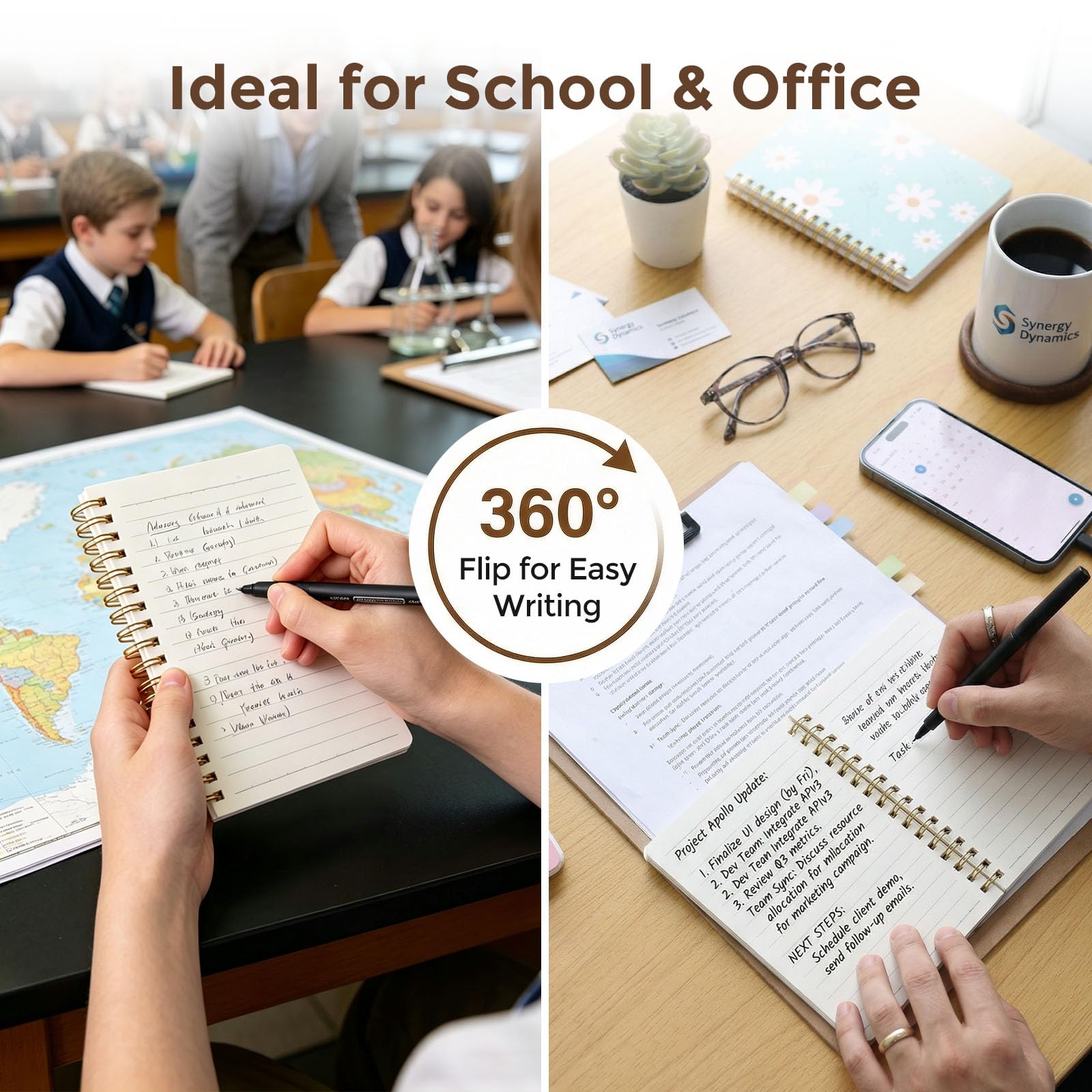 BOOKNOW 4 mini cuadernos en espiral A6, pequeños blocs de notas con rayas universitarias, bonitos cuadernos de bolsillo para mujeres, regalo de oficina, suministros escolares
