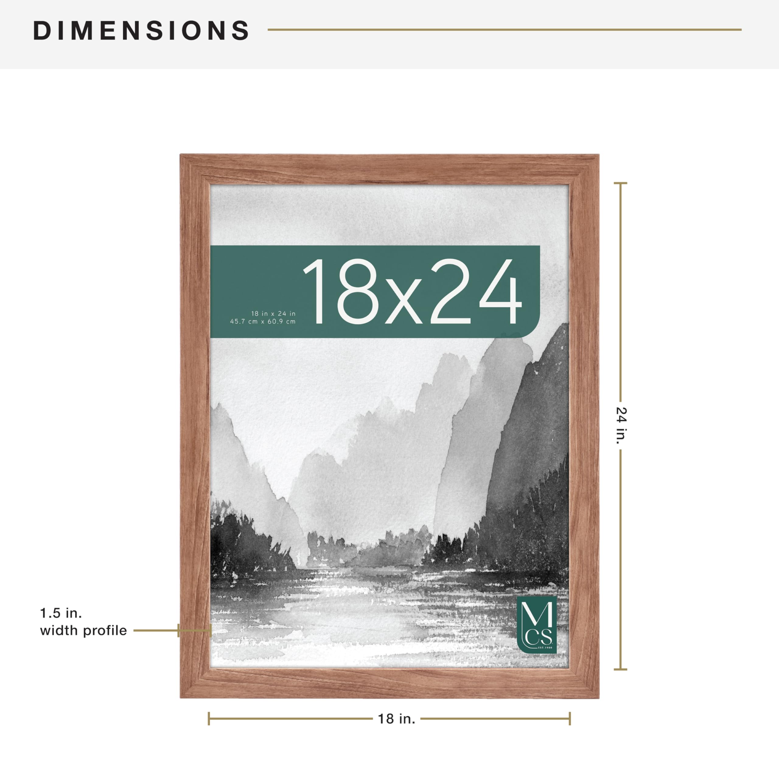 Amazon.com - MCS Museum Poster Frame 18x24 Medium Oak Woodgrain